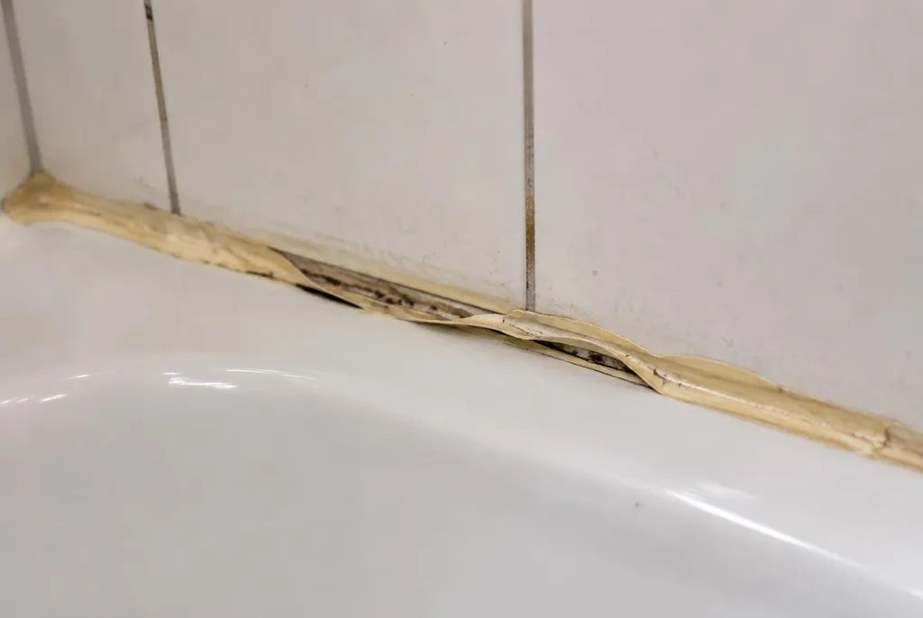 Kitbedrijf Schiphol – loslatende kit naast het bad